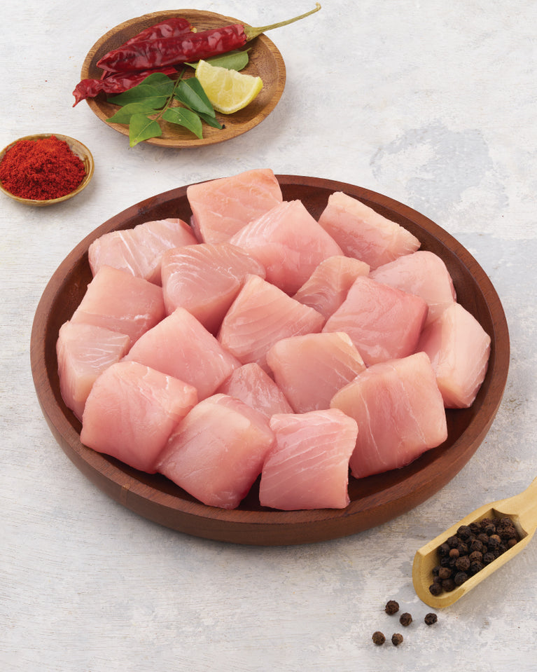 Seer Fish Boneless Cubes - 500 gm