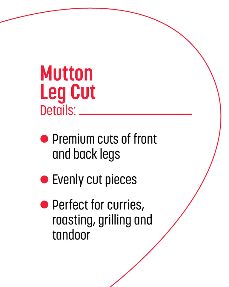 Mutton Leg Cut Pieces - Goat - 500gm