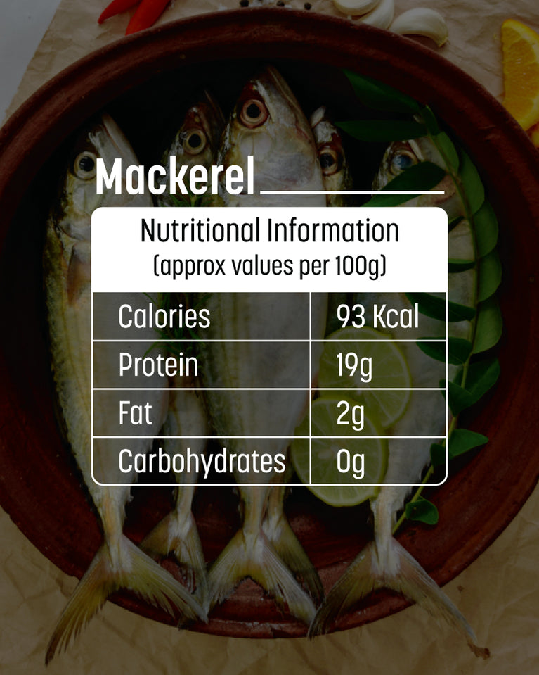 Mackerel Whole Cleaned with Head - 500 gm