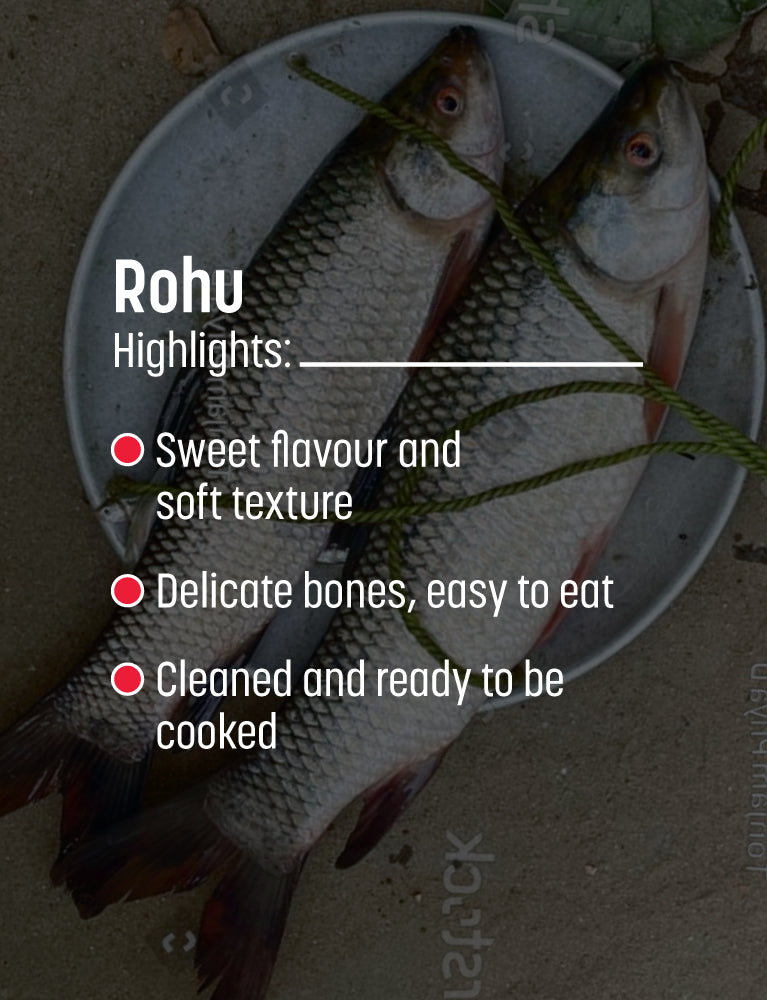 Fish Rohu Bengali Cut without Head - 500 gm