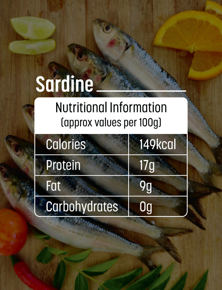 Sardines Whole Cleaned with Head - 500 gm