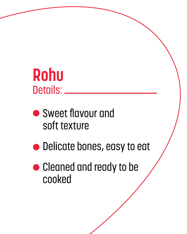 Fish Rohu Bengali Cut without Head - 500 gm
