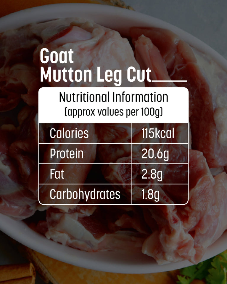 Mutton Leg Cut Pieces - Goat - 500gm