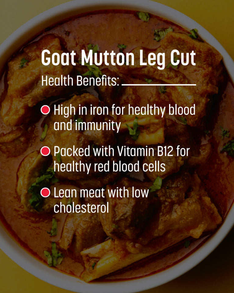 Mutton Leg Cut Pieces - Goat - 500gm